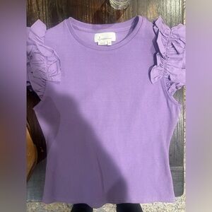 Anthropologie Lilac Ruffle Tank Top